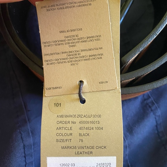 VINTAGE BURBERRY CHECK LEATHER BELT - Picture 4 of 5